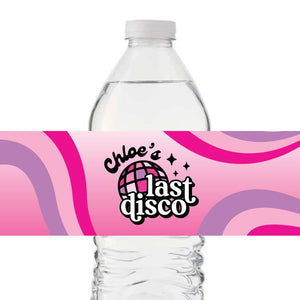 Last Disco Water Bottle Label (Set of 10) - Sprinkled With Pink #bachelorette #custom #gifts