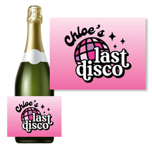 Last Disco Wine / Champagne Label (Set of 6) - Sprinkled With Pink #bachelorette #custom #gifts