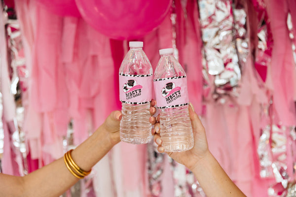 Full Wrap Water Bottle Label - Custom Design (Set of 10) - Sprinkled With  Pink
