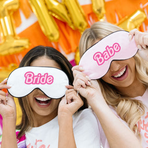 Let's Bach Party - Bride/Babe Sleep Masks - Sprinkled With Pink #bachelorette #custom #gifts