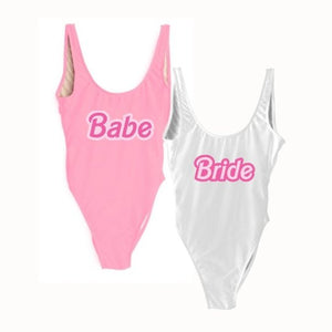 Let's Bach Party - Bride/Babe Swimsuit - Sprinkled With Pink #bachelorette #custom #gifts