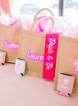 Let's Bach Party - Custom Jute Bag - Sprinkled With Pink #bachelorette #custom #gifts