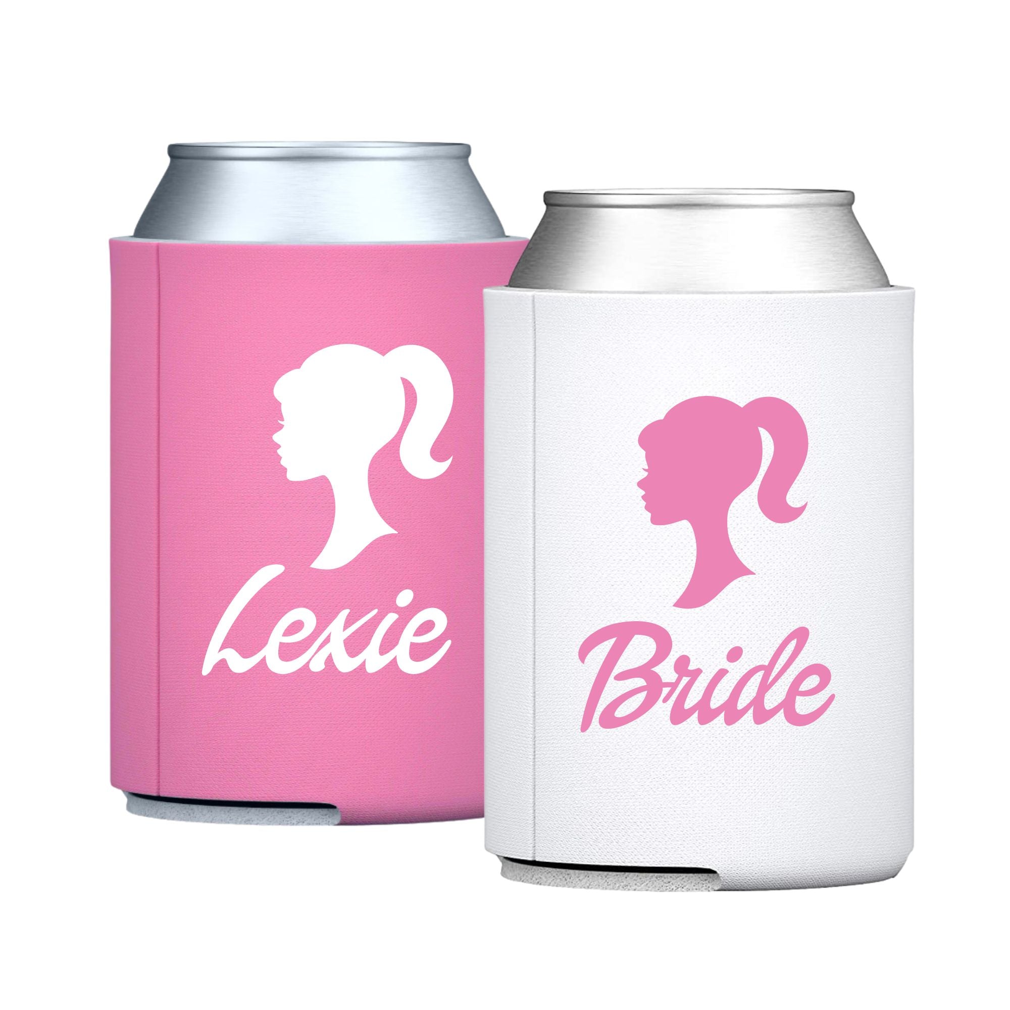 Let's Bach Party - Silhouette Can Coolers - Sprinkled With Pink #bachelorette #custom #gifts