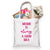 A tote bag is customized with "Miami is always a goof idea" in a bright pink font.
