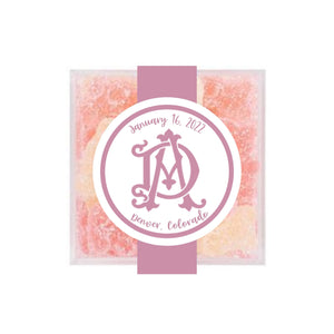 Monogram Candy Box with Labels (set of 12) - Sprinkled With Pink #bachelorette #custom #gifts