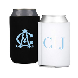 Monogram Custom Can Cooler - Sprinkled With Pink #bachelorette #custom #gifts