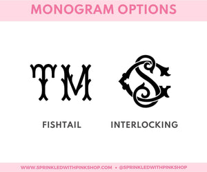 Monogrammed Luggage Tag - Sprinkled With Pink