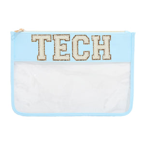Nylon Clear Pouch with Patches - Sprinkled With Pink #bachelorette #custom #gifts