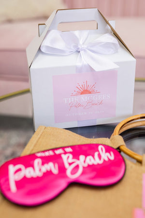 Palm Beach treat/favor box with label (set of 12) - Sprinkled With Pink #bachelorette #custom #gifts