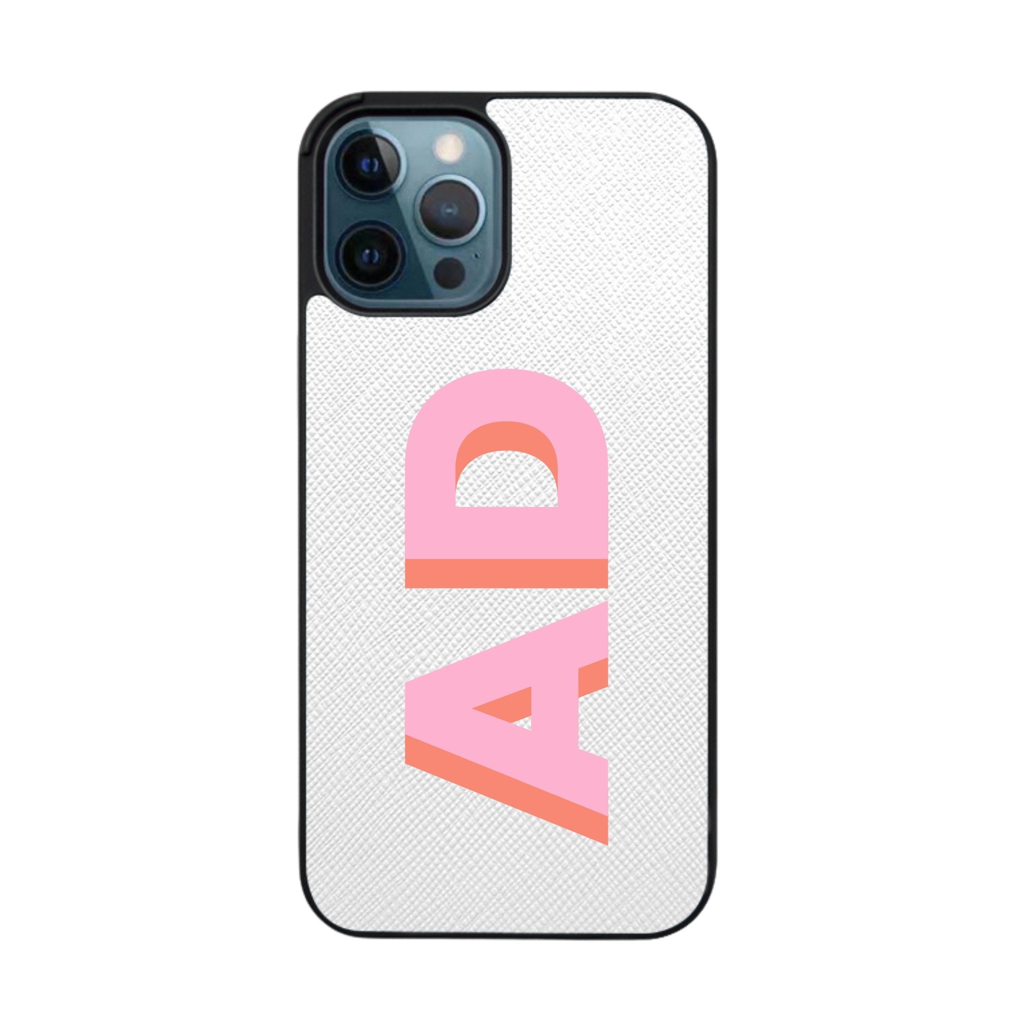 Shadow Monogram Leather Phone Case - Sprinkled With Pink #bachelorette #custom #gifts