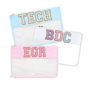 Nylon Clear Pouch with Patches