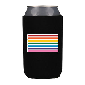 Rainbow Flag Can Cooler - Sprinkled With Pink #bachelorette #custom #gifts