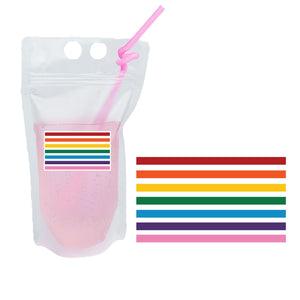 Rainbow Flag Party Pouch - Sprinkled With Pink #bachelorette #custom #gifts