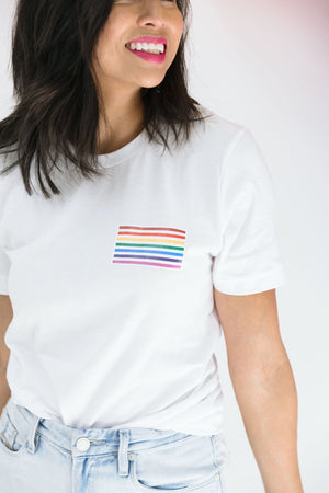 Rainbow Flag Pride Shirt - Sprinkled With Pink #bachelorette #custom #gifts