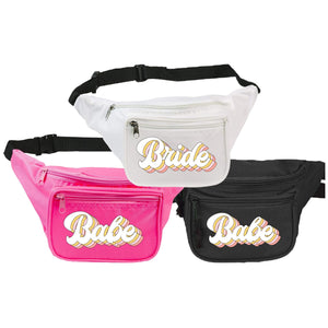 Retro Shadow Bride / Babe Fanny Pack - Sprinkled With Pink #bachelorette #custom #gifts
