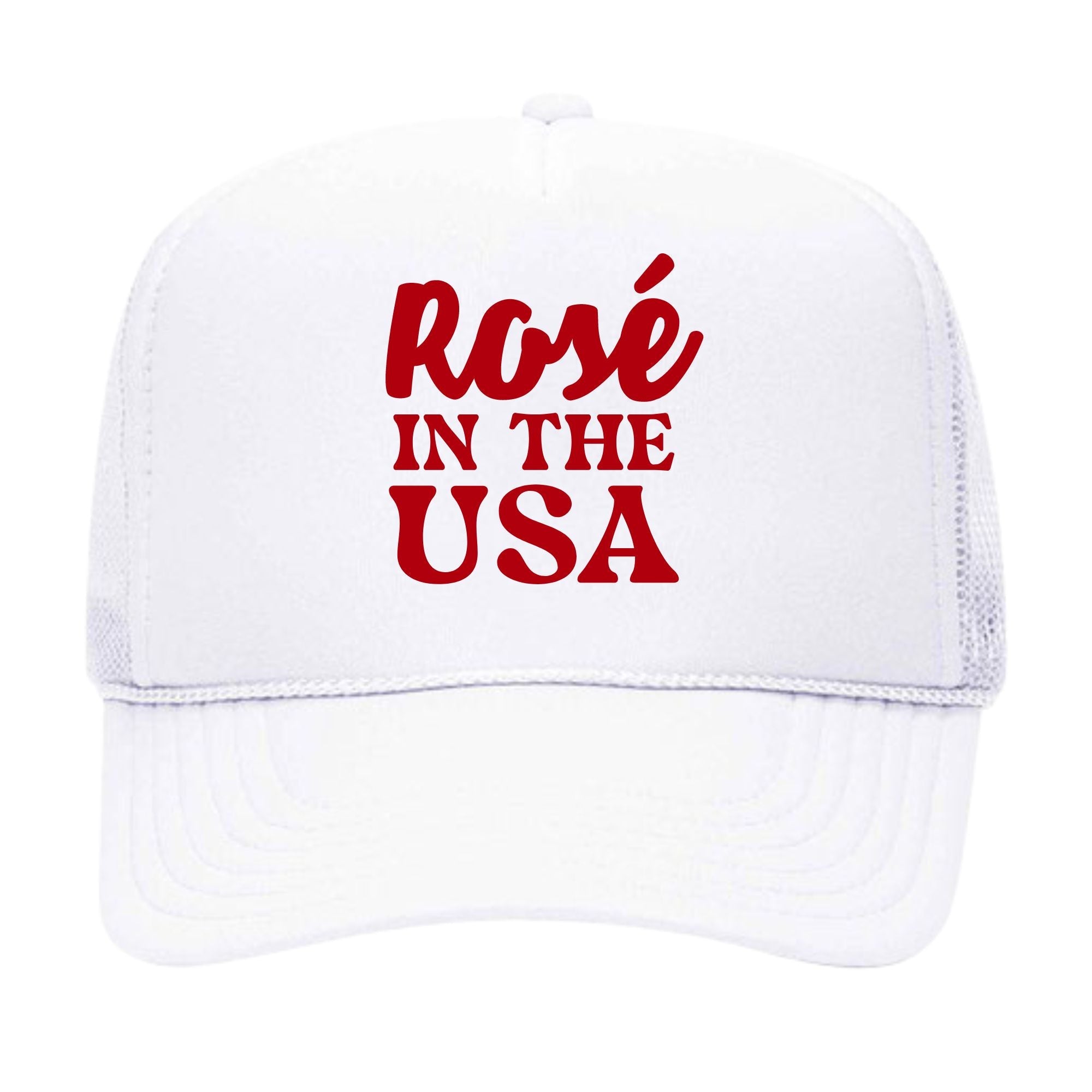 Rosé In the USA Trucker Hat (White) - Sprinkled With Pink #bachelorette #custom #gifts
