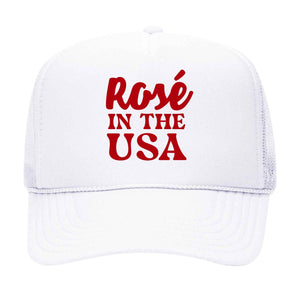 Rosé In the USA Trucker Hat (White) - Sprinkled With Pink #bachelorette #custom #gifts