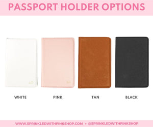 Script Passport Holder - Sprinkled With Pink #bachelorette #custom #gifts