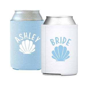 Seashell Name Can Cooler - Sprinkled With Pink #bachelorette #custom #gifts
