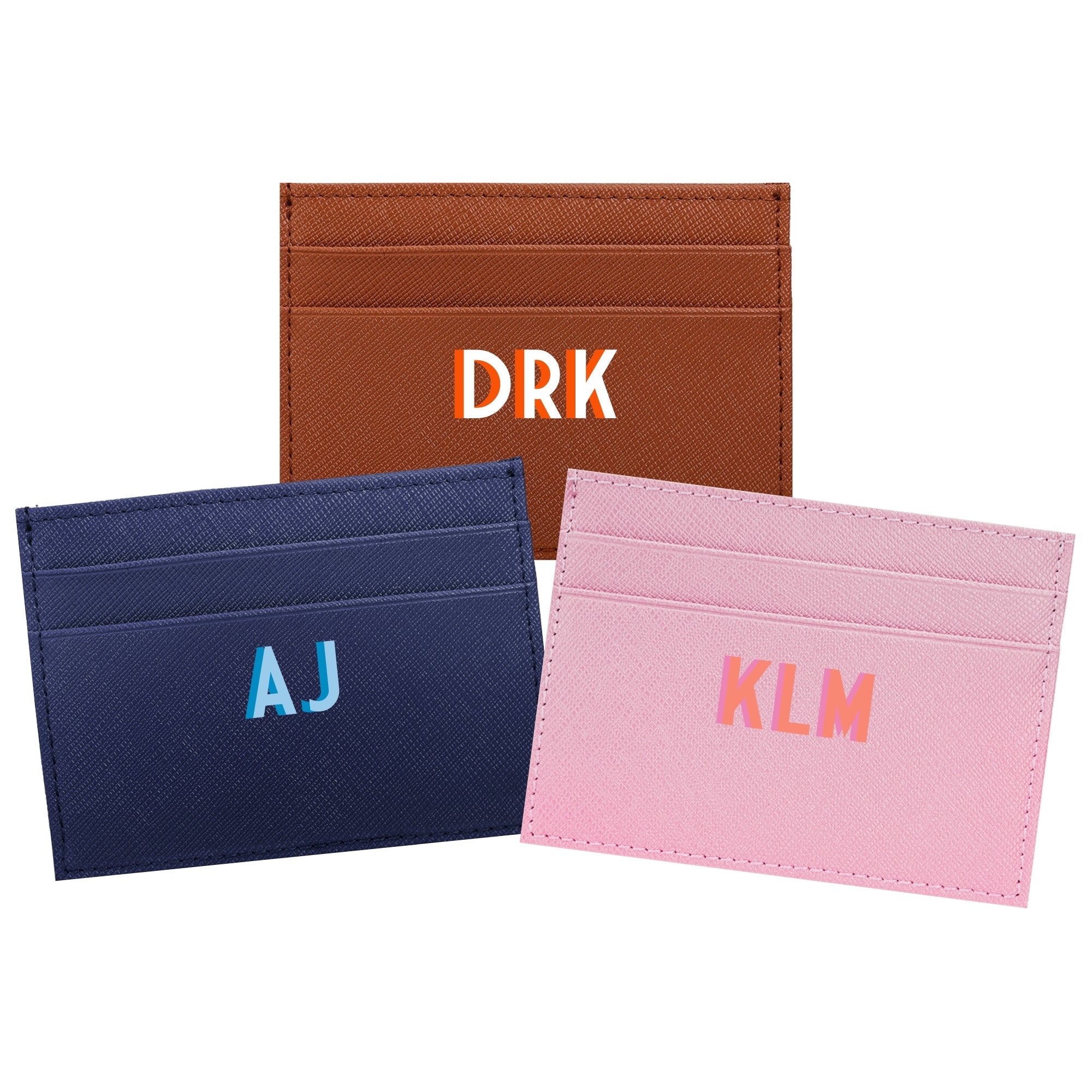Shadow Monogram Leather Cardholder - Sprinkled With Pink #bachelorette #custom #gifts