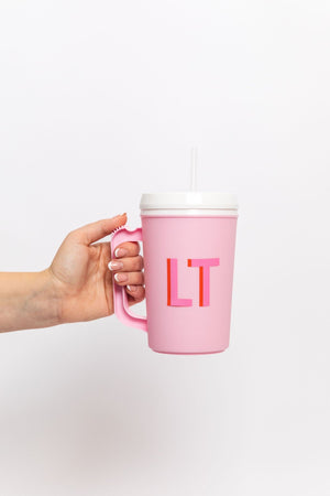Shadow Monogram Mega Mug - Sprinkled With Pink #bachelorette #custom #gifts