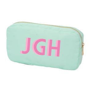 Shadow Monogram Nylon Pouch - Sprinkled With Pink #bachelorette #custom #gifts