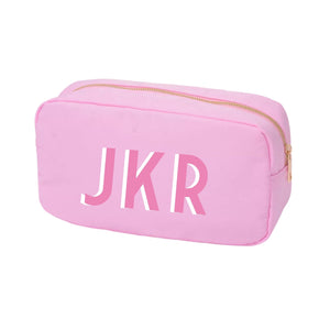 Shadow Monogram Nylon Pouch - Sprinkled With Pink #bachelorette #custom #gifts