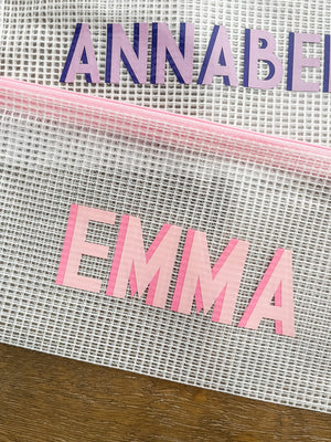 Shadow Monogram Pencil Bag - Sprinkled With Pink #bachelorette #custom #gifts