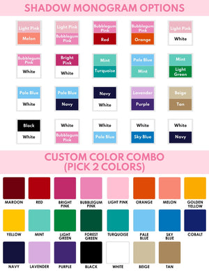 A graphic showing the color options to customize a product.