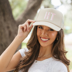 Shadow Monogram Trucker Hat - Sprinkled With Pink #bachelorette #custom #gifts