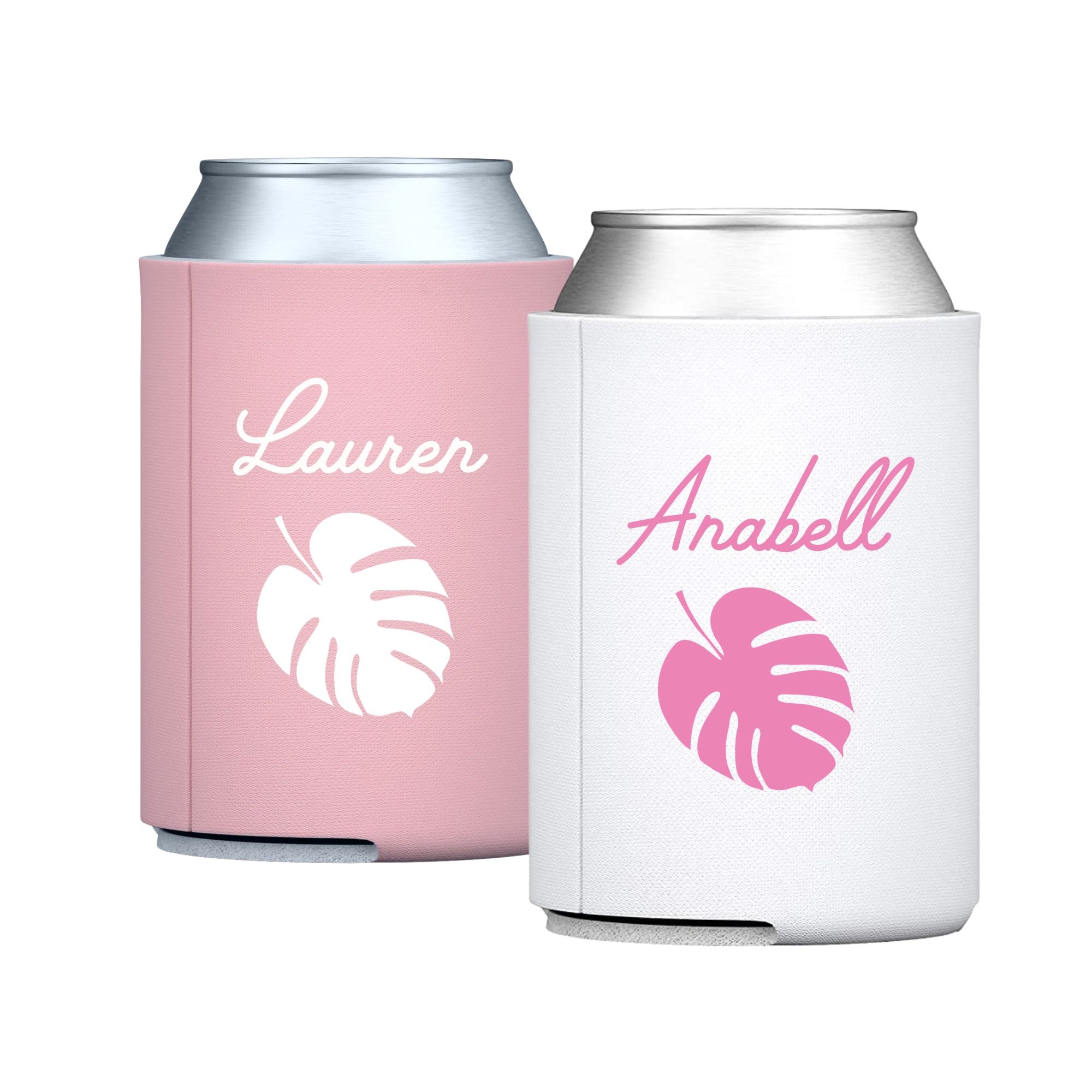 Tropic Like Its Hot Can Cooler - Sprinkled With Pink #bachelorette #custom #gifts