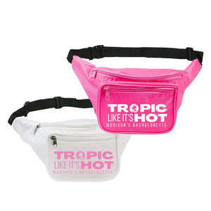 Tropic Like Its Hot Custom Fanny Pack - Sprinkled With Pink #bachelorette #custom #gifts