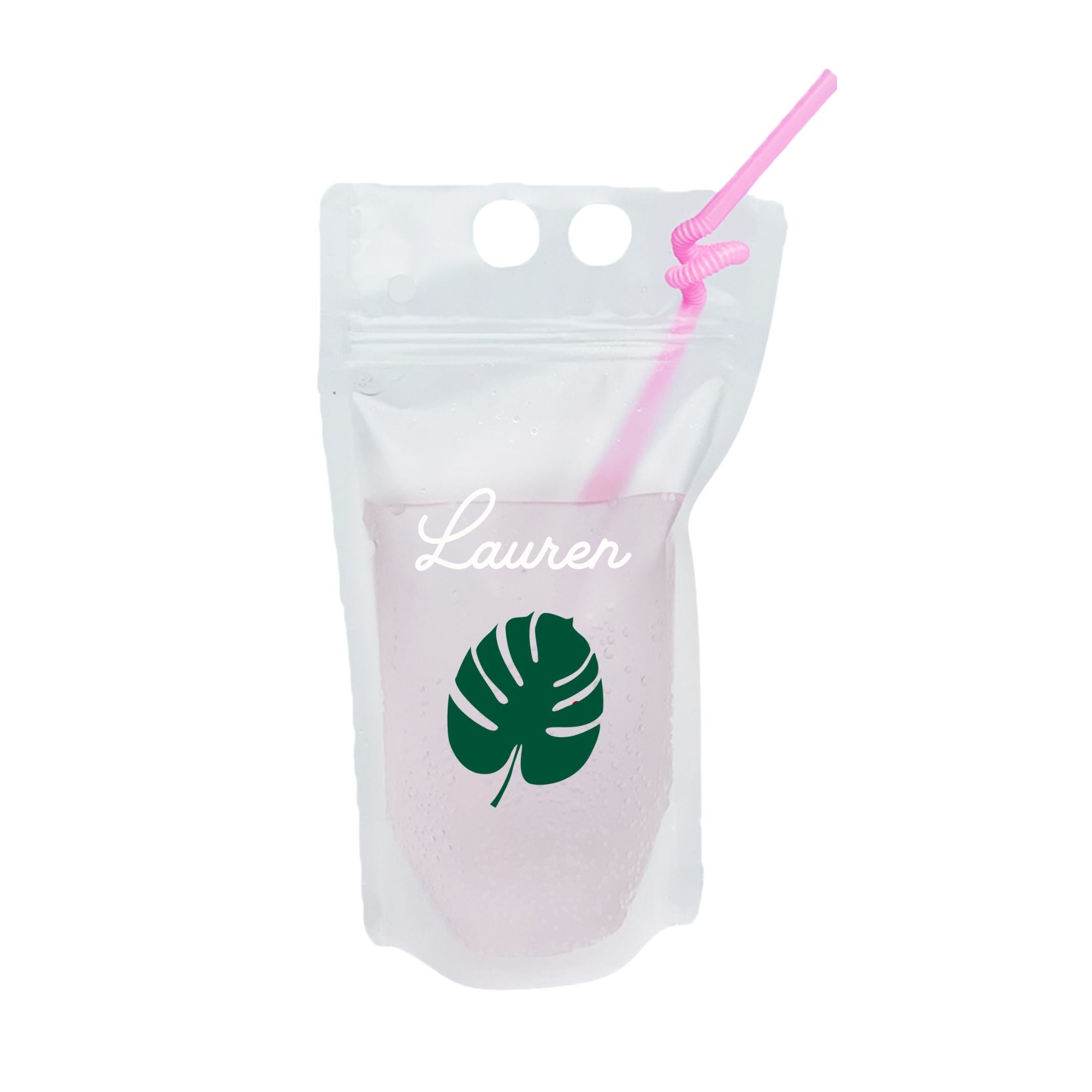 Tropical Leaf Party Pouch - Sprinkled With Pink #bachelorette #custom #gifts