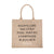A jute carryall tote customized with sayings about Vegas