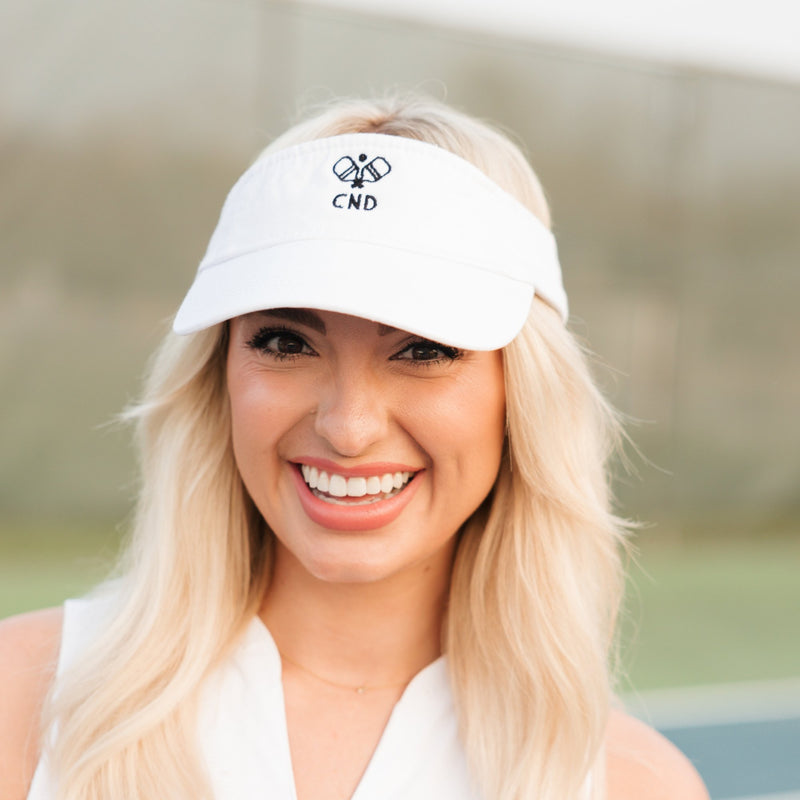 Visor, Embroidered Monogram Motif - Sprinkled With Pink #bachelorette #custom #gifts