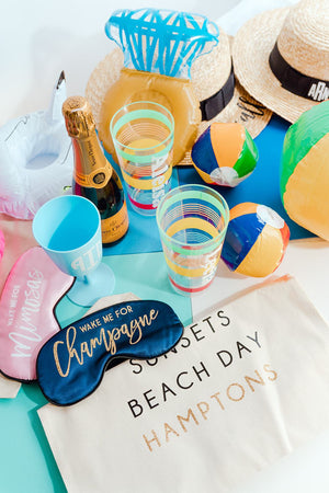 A collection of our products that are customized for a Hamptons party