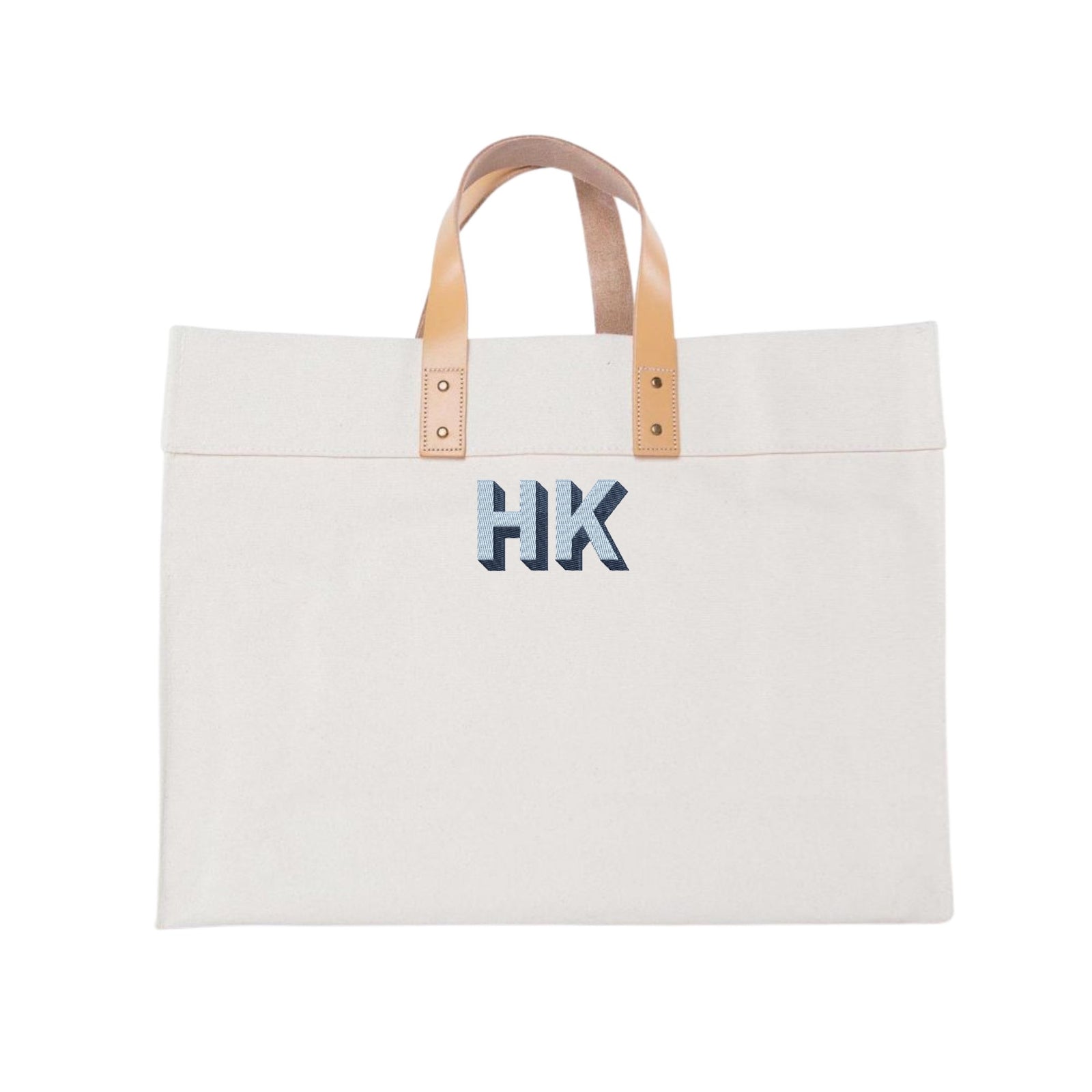Name Meaning Monogram Personalized Large Canvas Tote Bag