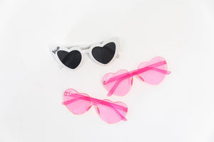White Retro Sunglasses - Sprinkled With Pink #bachelorette #custom #gifts