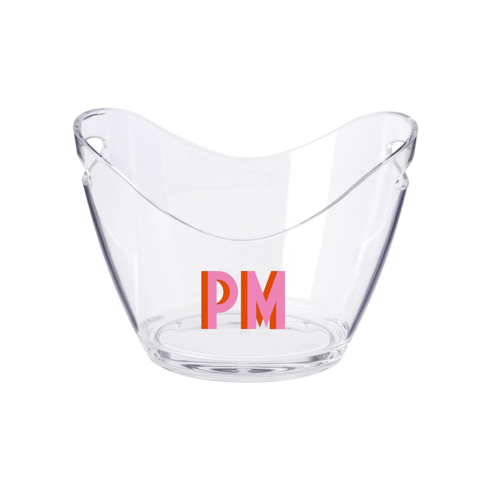Wide Ice Bucket, Shadow Monogram - Sprinkled With Pink #bachelorette #custom #gifts