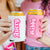 Y2K Custom Name Can Cooler - Sprinkled With Pink #bachelorette #custom #gifts